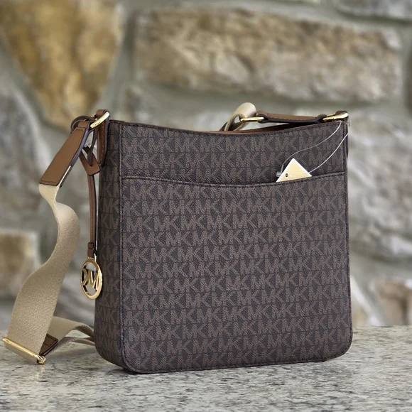 Michael Kors Jet Set Logo Small Brown Crossbody - Picture 3 of 9